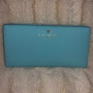 Kate Spade slim bright blue wallet